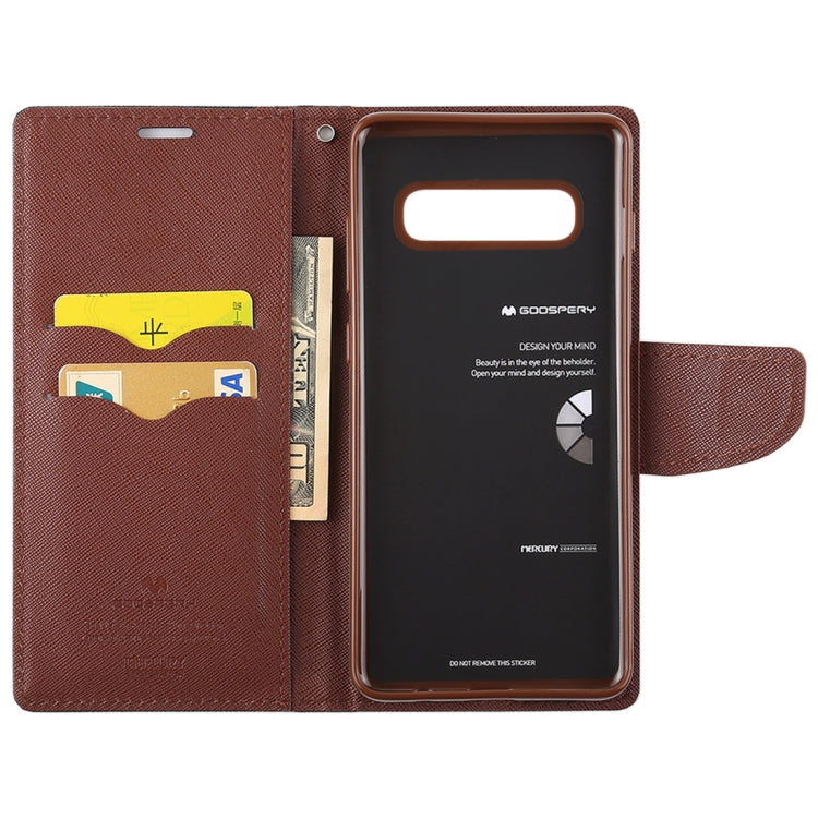 GOOSPERY FANCY DIARY Horizontal Flip PU Leather Case for Galaxy S10, with Holder & Card Slots & Wallet