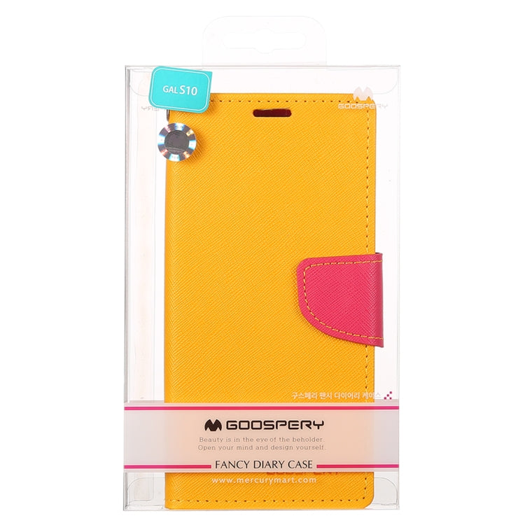 GOOSPERY FANCY DIARY Horizontal Flip PU Leather Case for Galaxy S10, with Holder & Card Slots & Wallet