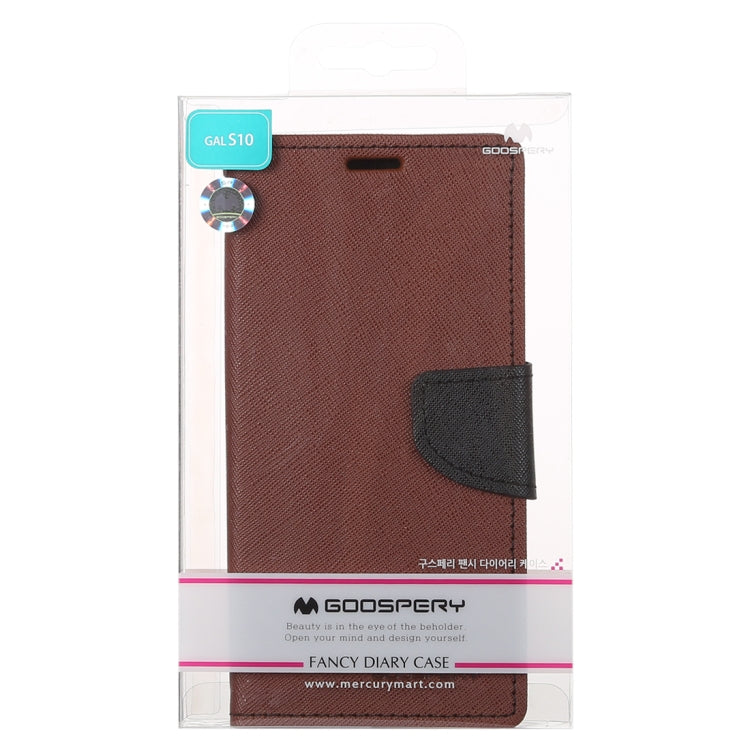 GOOSPERY FANCY DIARY Horizontal Flip PU Leather Case for Galaxy S10, with Holder & Card Slots & Wallet