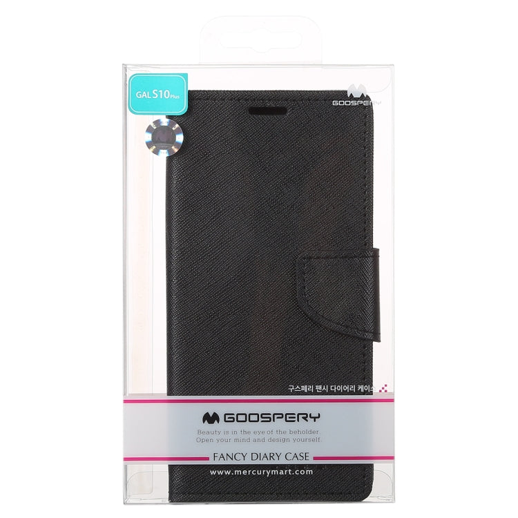 GOOSPERY FANCY DIARY Horizontal Flip PU Leather Case for Galaxy S10 Plus, with Holder & Card Slots & Wallet