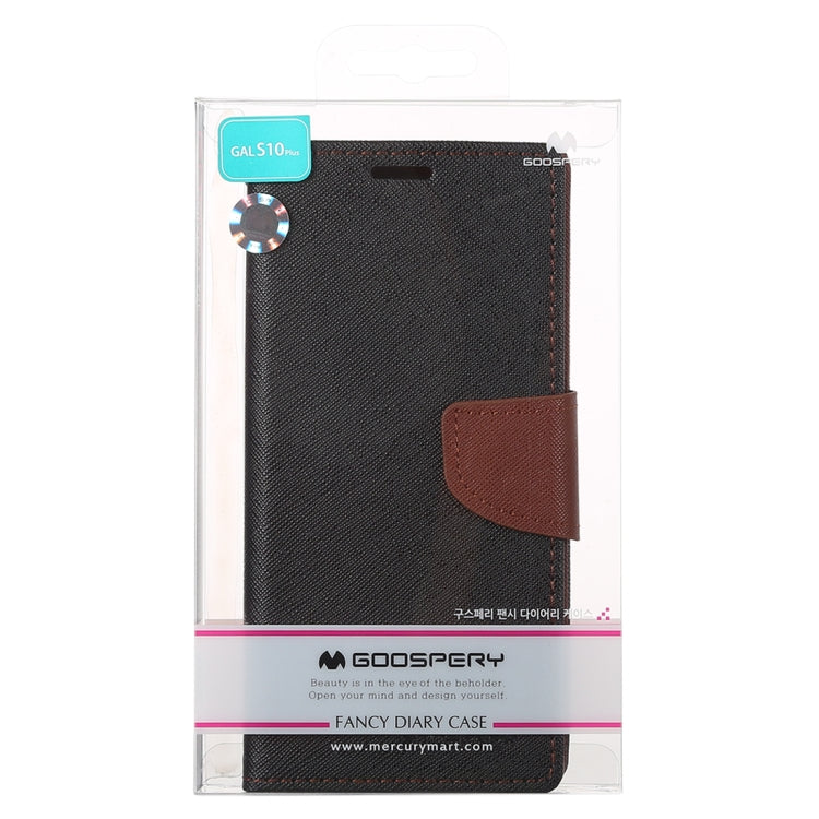 GOOSPERY FANCY DIARY Horizontal Flip PU Leather Case for Galaxy S10 Plus, with Holder & Card Slots & Wallet