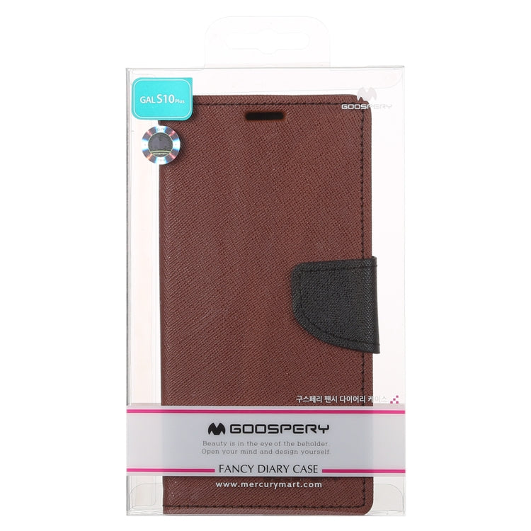 GOOSPERY FANCY DIARY Horizontal Flip PU Leather Case for Galaxy S10 Plus, with Holder & Card Slots & Wallet