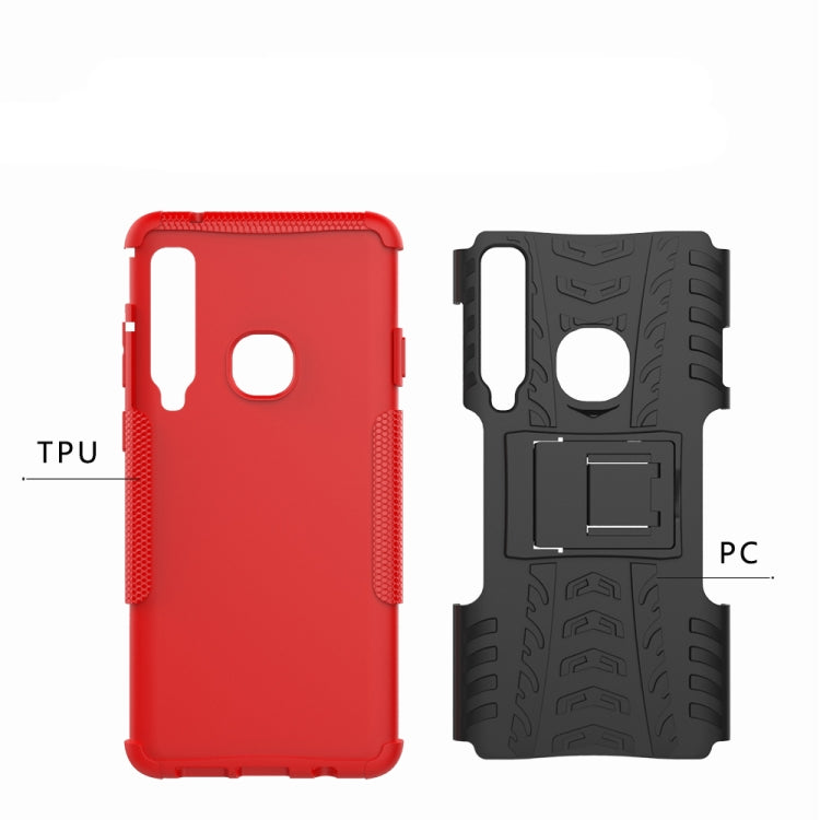 Tire Texture TPU+PC Shockproof Case for Galaxy A9 (2018), with Holder