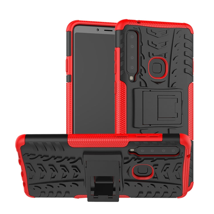 Tire Texture TPU+PC Shockproof Case for Galaxy A9 (2018), with Holder