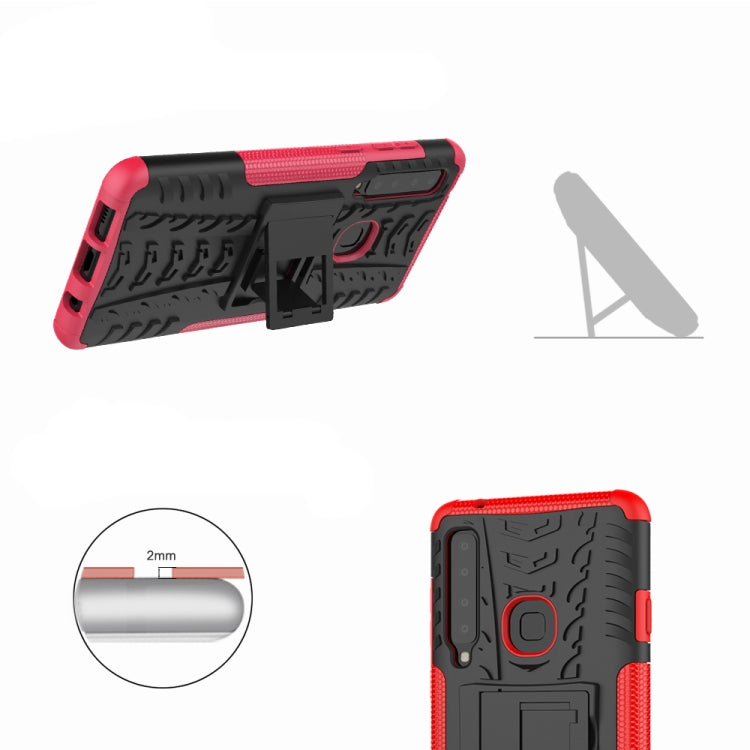 Tire Texture TPU+PC Shockproof Case for Galaxy A9 (2018), with Holder