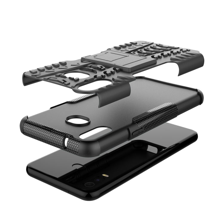 Tire Texture TPU+PC Shockproof Case for Galaxy A6s, with Holder