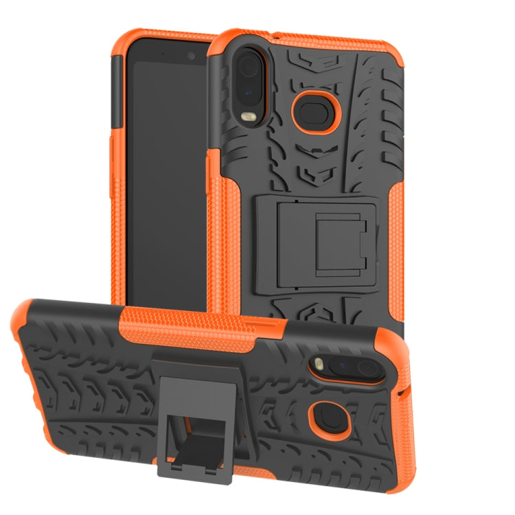 Tire Texture TPU+PC Shockproof Case for Galaxy A6s, with Holder