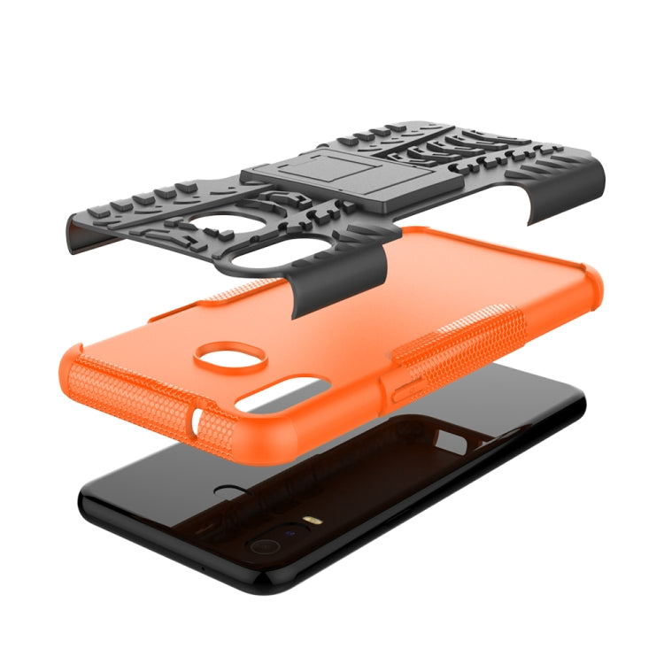 Tire Texture TPU+PC Shockproof Case for Galaxy A6s, with Holder