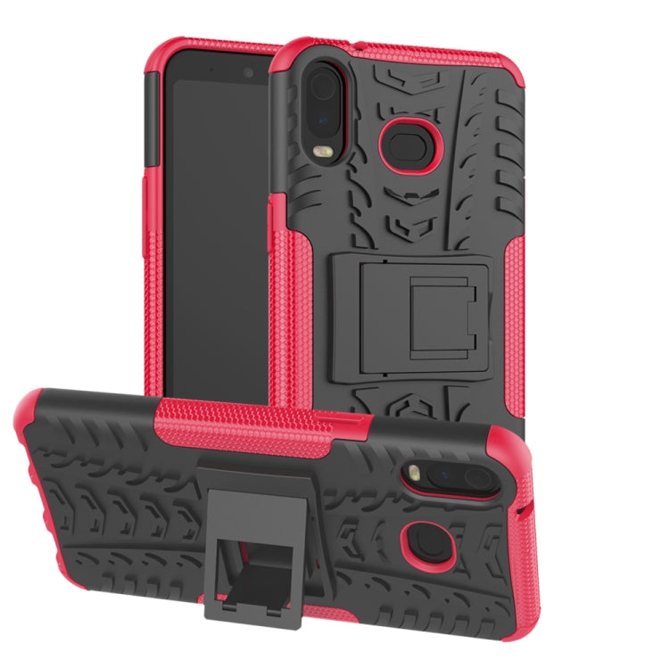 Tire Texture TPU+PC Shockproof Case for Galaxy A6s, with Holder