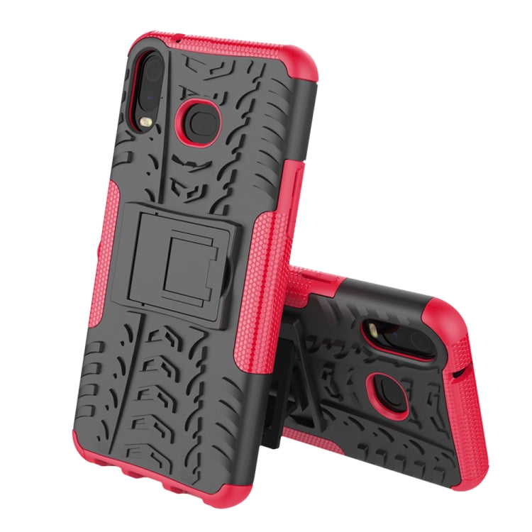 Tire Texture TPU+PC Shockproof Case for Galaxy A6s, with Holder