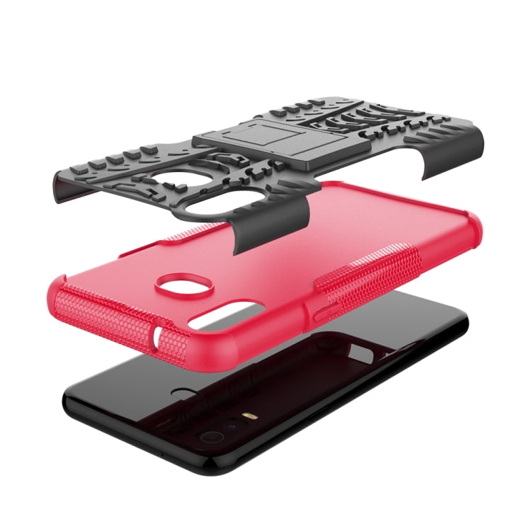 Tire Texture TPU+PC Shockproof Case for Galaxy A6s, with Holder