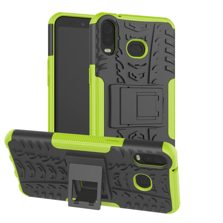 Tire Texture TPU+PC Shockproof Case for Galaxy A6s, with Holder