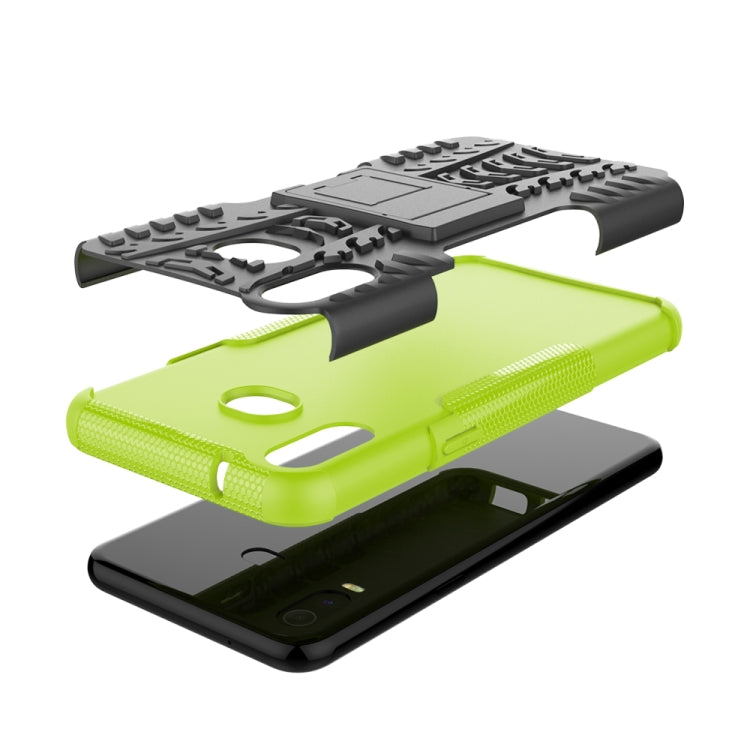 Tire Texture TPU+PC Shockproof Case for Galaxy A6s, with Holder