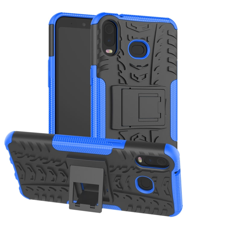 Tire Texture TPU+PC Shockproof Case for Galaxy A6s, with Holder