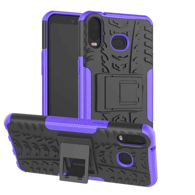 Tire Texture TPU+PC Shockproof Case for Galaxy A6s, with Holder