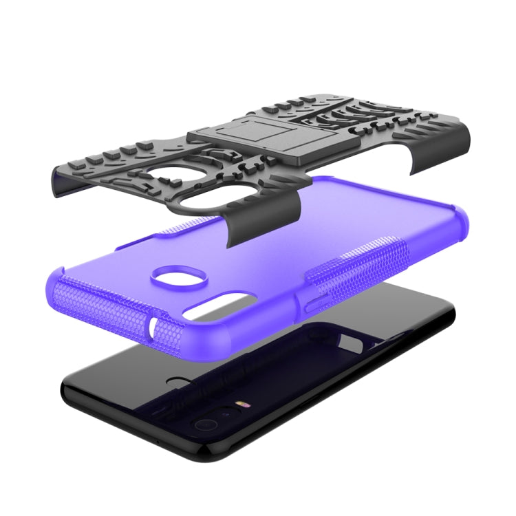 Tire Texture TPU+PC Shockproof Case for Galaxy A6s, with Holder