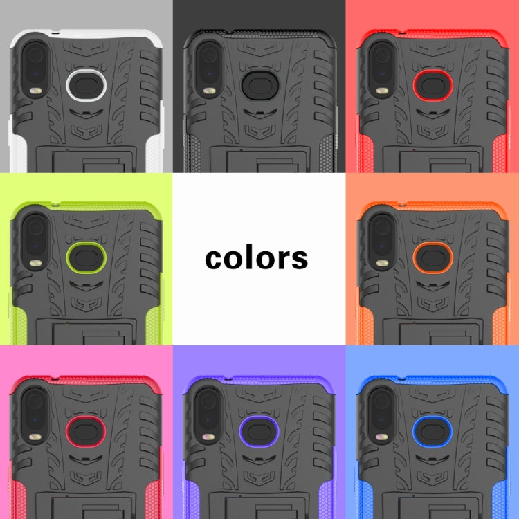 Tire Texture TPU+PC Shockproof Case for Galaxy A6s, with Holder