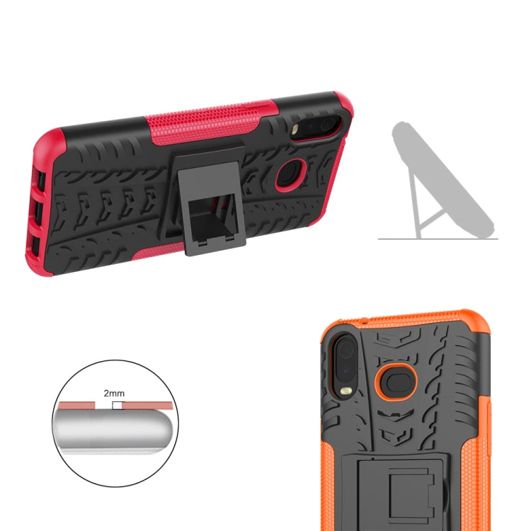 Tire Texture TPU+PC Shockproof Case for Galaxy A6s, with Holder