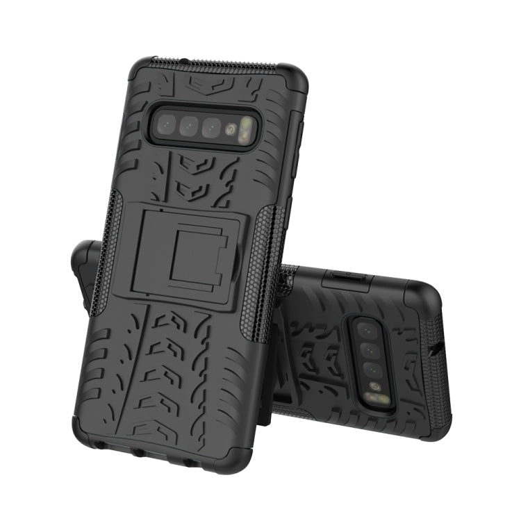 Tire Texture TPU+PC Shockproof Case for Galaxy S10, with Holder