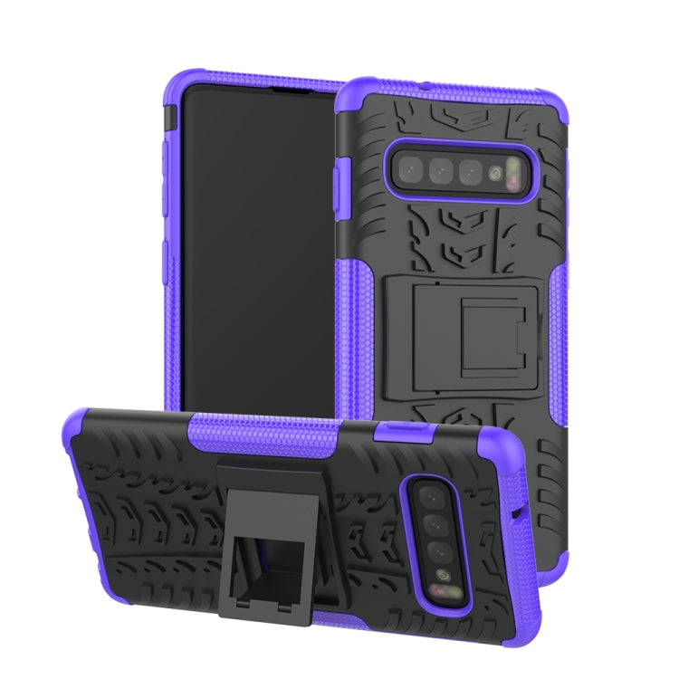 Tire Texture TPU+PC Shockproof Case for Galaxy S10, with Holder