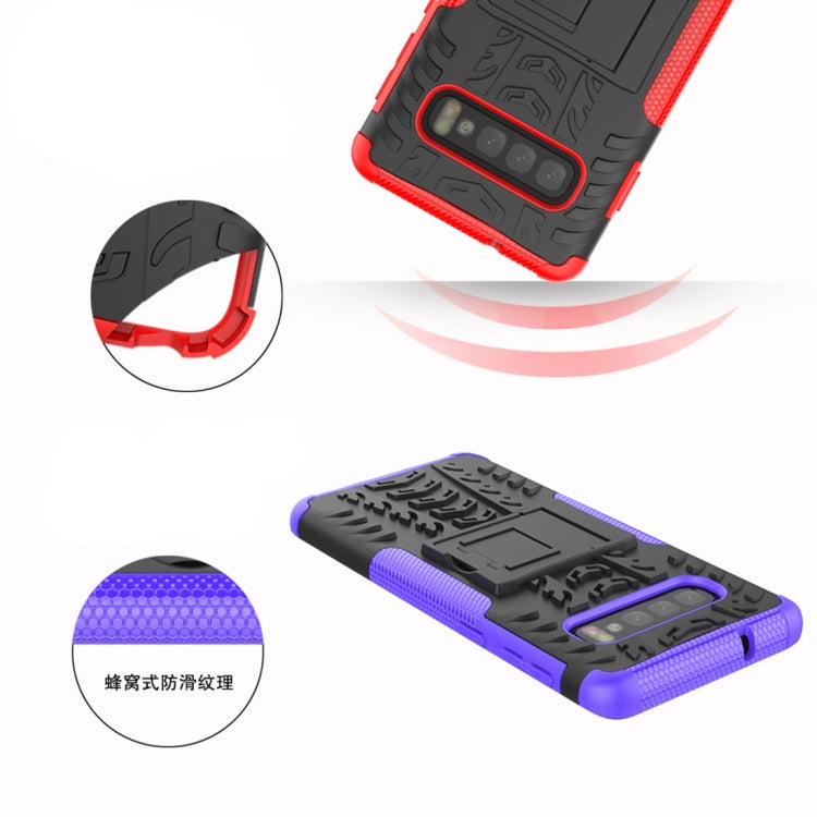 Tire Texture TPU+PC Shockproof Case for Galaxy S10, with Holder