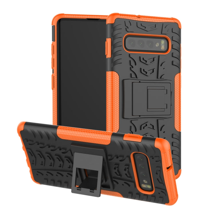 Tire Texture TPU+PC Shockproof Case for Galaxy S10+, with Holder