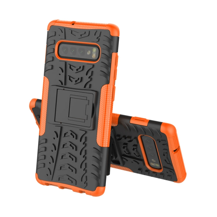 Tire Texture TPU+PC Shockproof Case for Galaxy S10+, with Holder