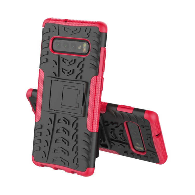 Tire Texture TPU+PC Shockproof Case for Galaxy S10+, with Holder