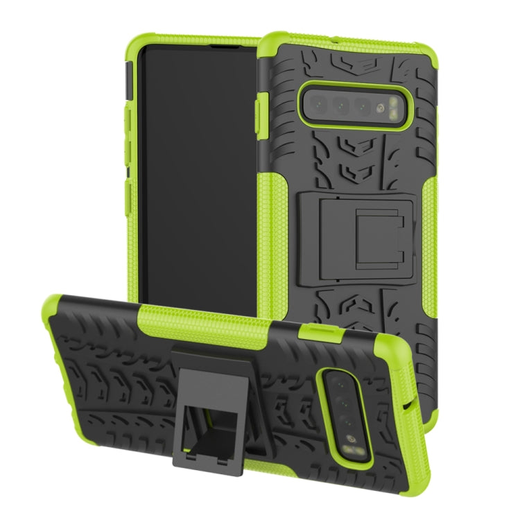 Tire Texture TPU+PC Shockproof Case for Galaxy S10+, with Holder