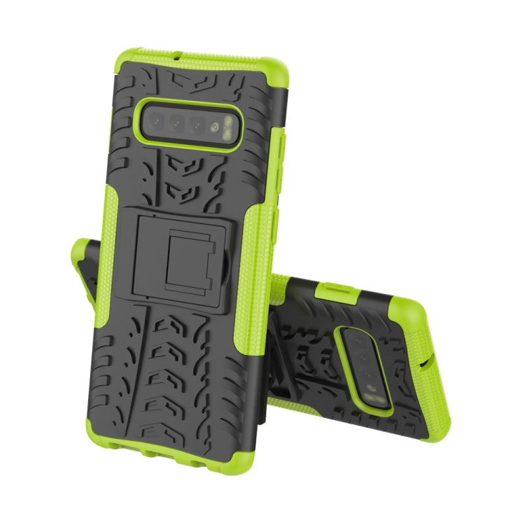 Tire Texture TPU+PC Shockproof Case for Galaxy S10+, with Holder
