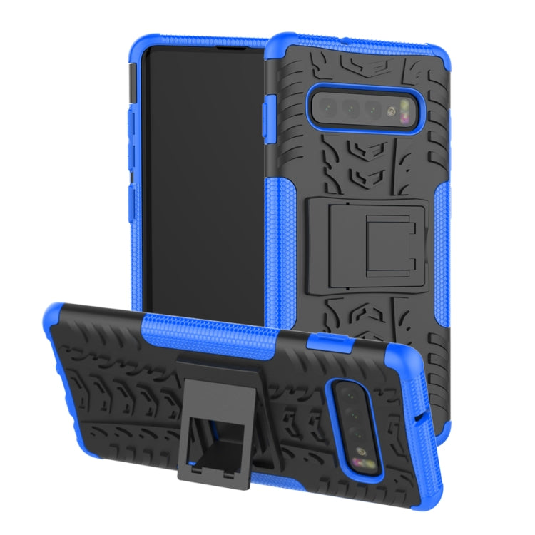 Tire Texture TPU+PC Shockproof Case for Galaxy S10+, with Holder