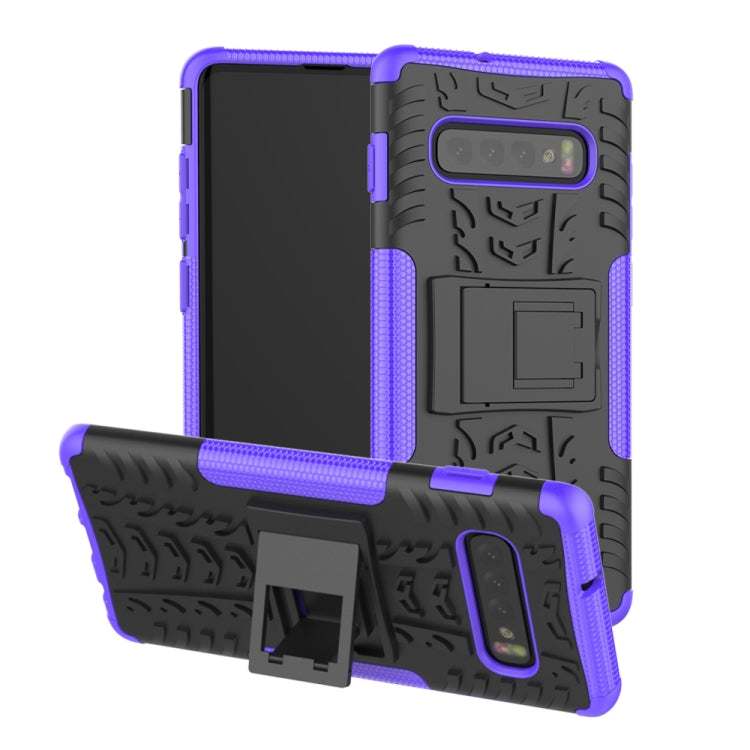 Tire Texture TPU+PC Shockproof Case for Galaxy S10+, with Holder