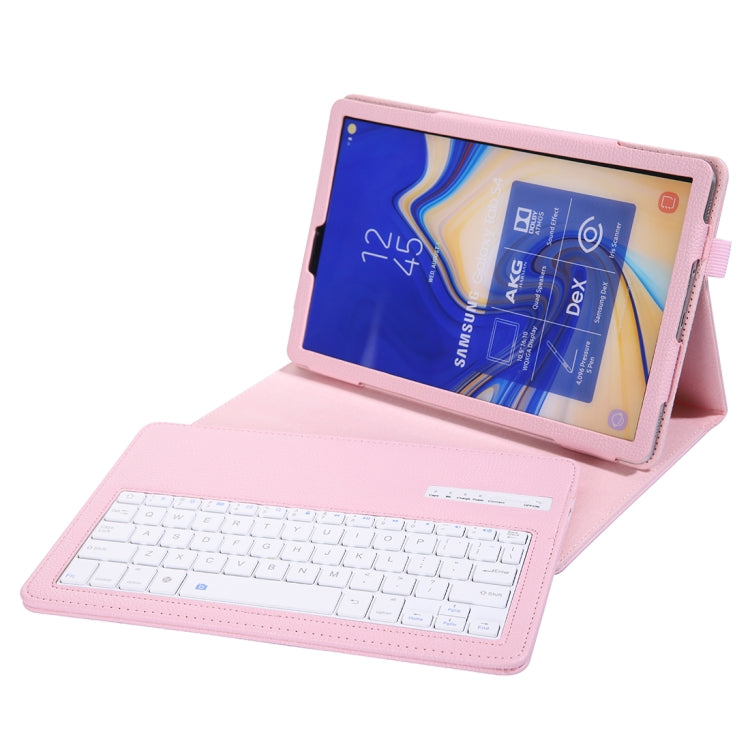 SA830 Bluetooth 3.0 Litchi Texture Detachable Bluetooth Keyboard Leather Tablet Case for Samsung Galaxy Tab S4 10.5 inch T830 / T835, with Holder
