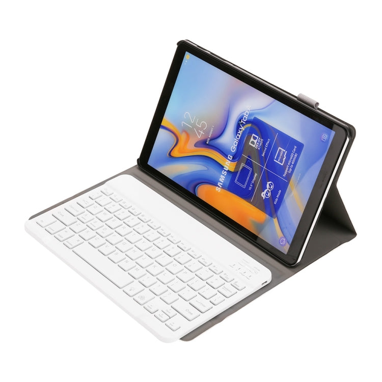 ST590S Bluetooth 3.0 Fine Wool Texture PU Leather ABS Detachable Seven-color Backlight Bluetooth Keyboard Leather Tablet Case for Samsung Galaxy Tab A 10.5 inch T590 / T595, with Pen Slot & Holder