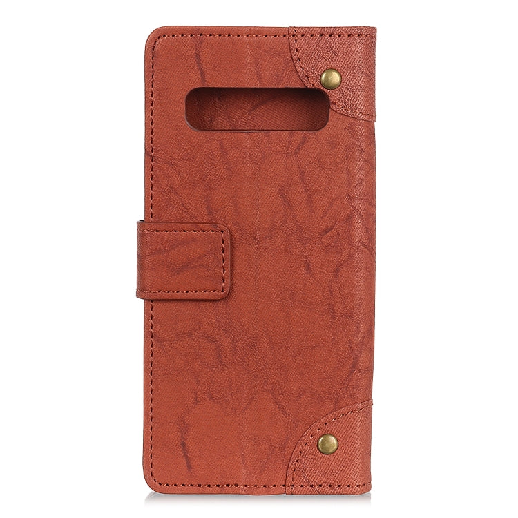 Copper Buckle Retro Crazy Horse Texture Horizontal Flip Leather Case for Galaxy S10 5G, with Holder & Card Slots & Wallet