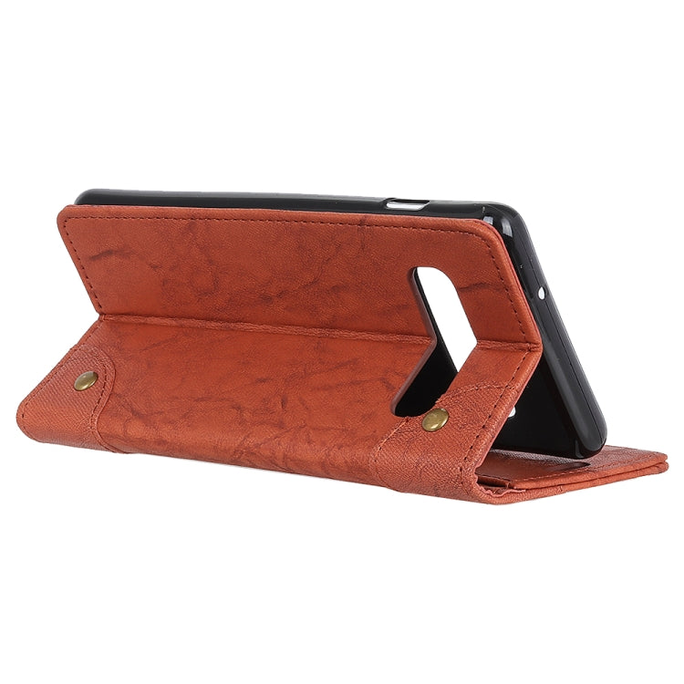 Copper Buckle Retro Crazy Horse Texture Horizontal Flip Leather Case for Galaxy S10 5G, with Holder & Card Slots & Wallet