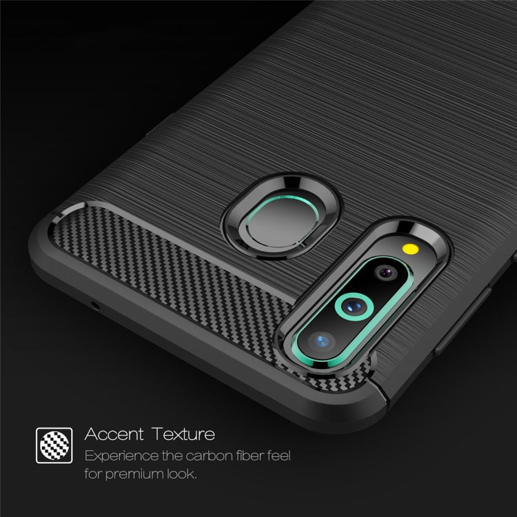 Brushed Texture Carbon Fiber TPU Case for Galaxy A8s