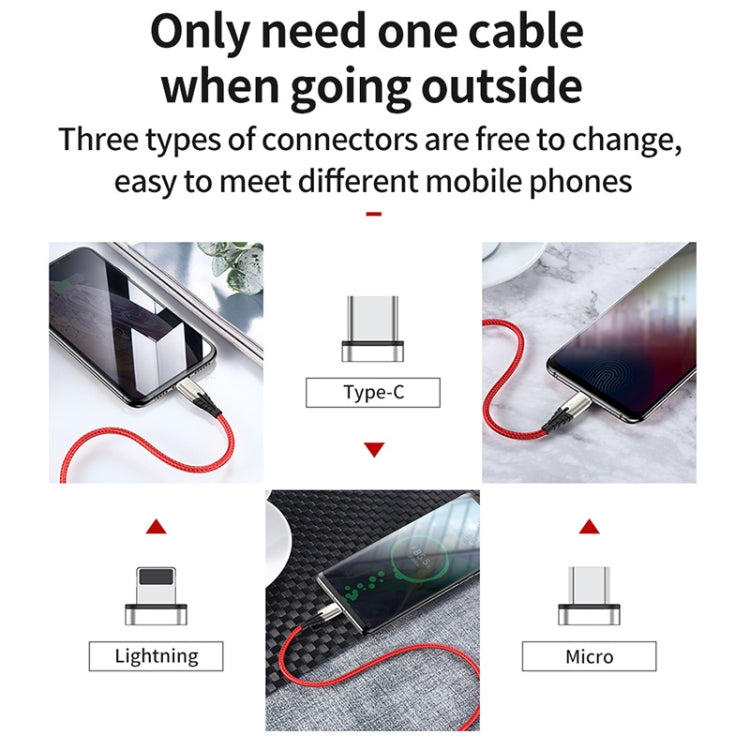 TOTUDESIGN BMA-027 Thunder Series Micro USB Automatic Adsorption Magnectic Charging Cable, Length: 1.2m (Red)