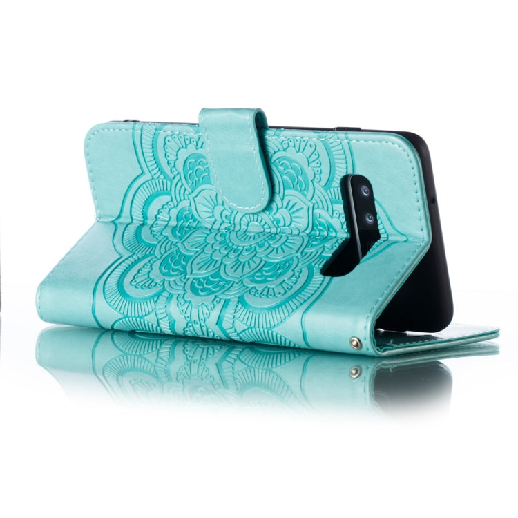 Mandala Embossing Pattern Horizontal Flip Leather Case for Galaxy S10+, with Holder & Card Slots & Wallet & Photo Frame