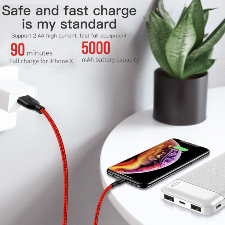 TOTUDESIGN BMA-025 Wing Series 2.4A Micro USB Weaving Charging Cable, Length: 1m