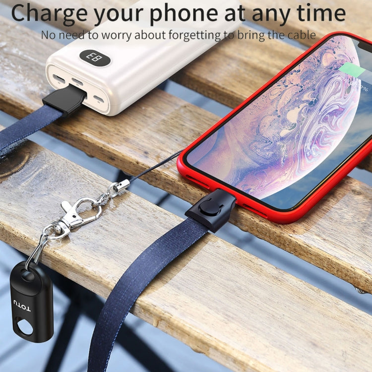 TOTUDESIGN BTA-025 Cloth Series Hanging Rope Style 85CM 2.1A USB-C / Type-C to USB Data Sync Charging Cable