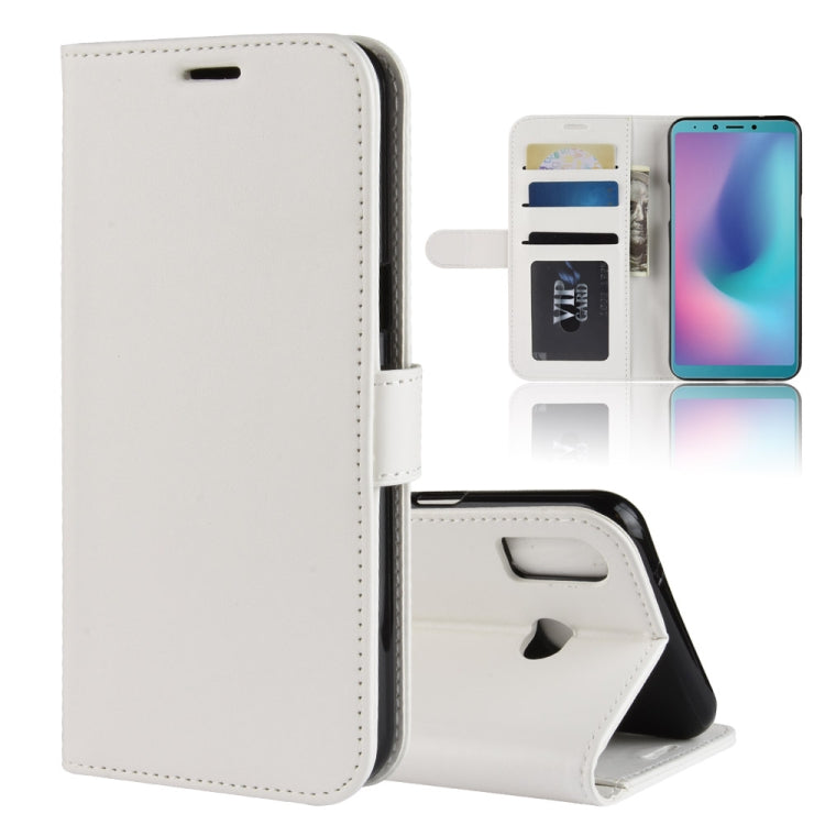 R64 Texture Single Fold Horizontal Flip Leather Case for Galaxy A6S, with Holder & Card Slots & Wallet