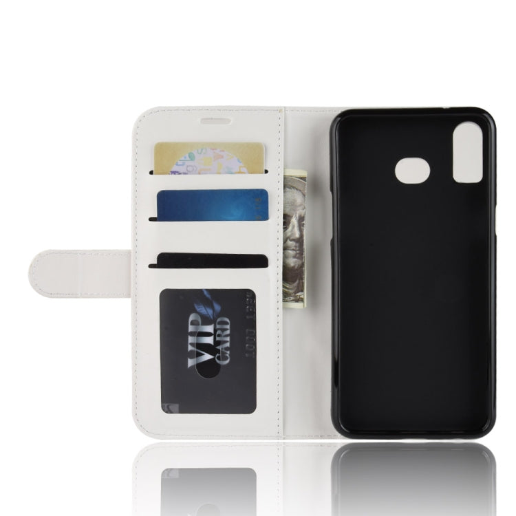 R64 Texture Single Fold Horizontal Flip Leather Case for Galaxy A6S, with Holder & Card Slots & Wallet