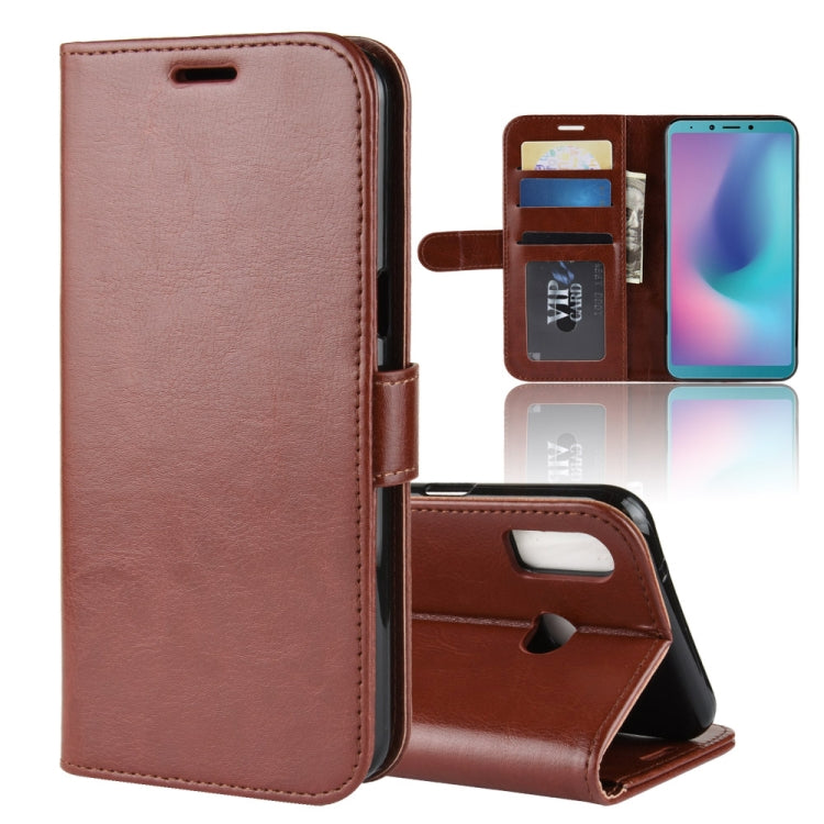 R64 Texture Single Fold Horizontal Flip Leather Case for Galaxy A6S, with Holder & Card Slots & Wallet