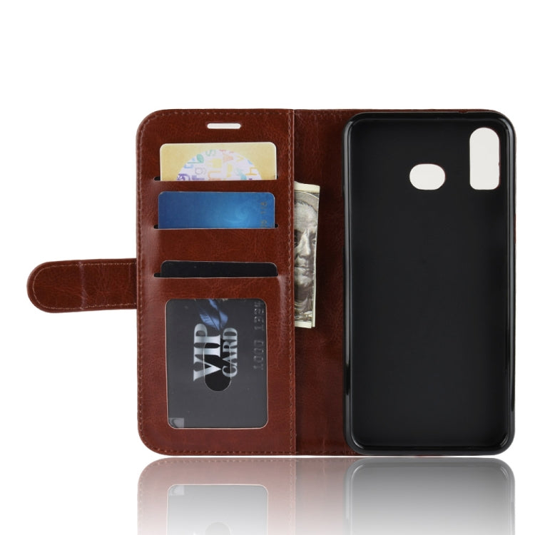 R64 Texture Single Fold Horizontal Flip Leather Case for Galaxy A6S, with Holder & Card Slots & Wallet
