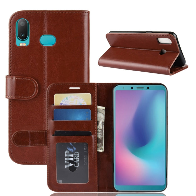 R64 Texture Single Fold Horizontal Flip Leather Case for Galaxy A6S, with Holder & Card Slots & Wallet