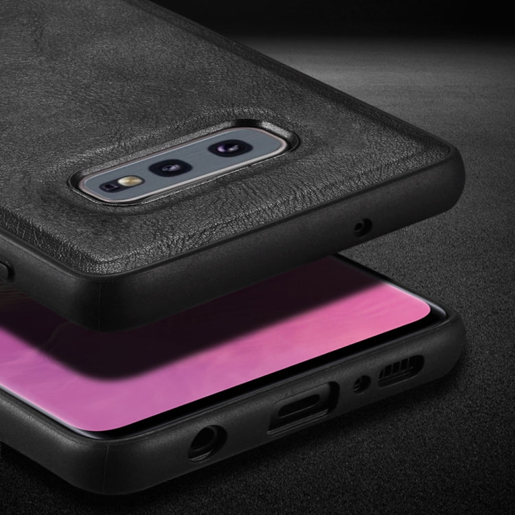 SULADA Shockproof TPU + Handmade Leather Case for Galaxy S10e (Red)