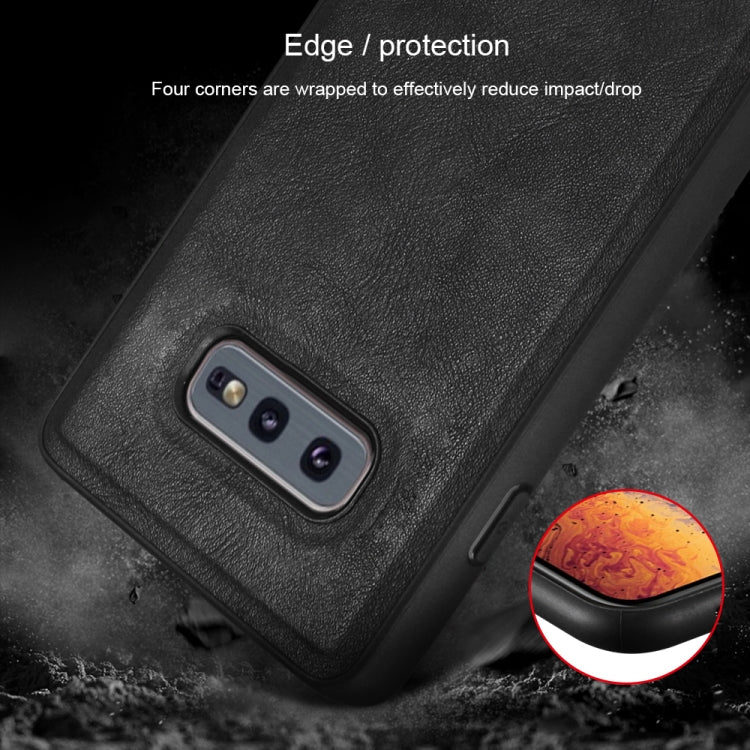 SULADA Shockproof TPU + Handmade Leather Case for Galaxy S10e (Red)