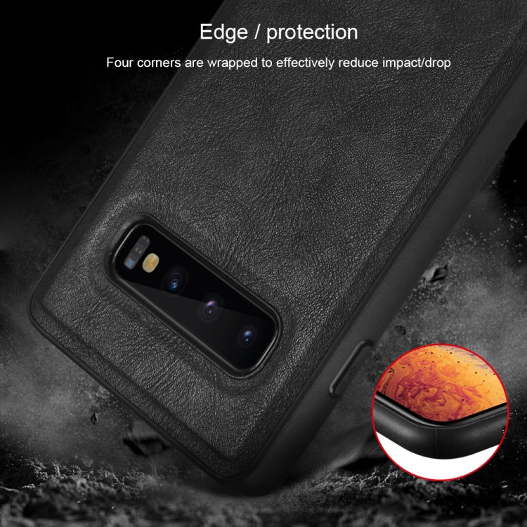 SULADA Shockproof TPU + Handmade Leather Case for Galaxy S10