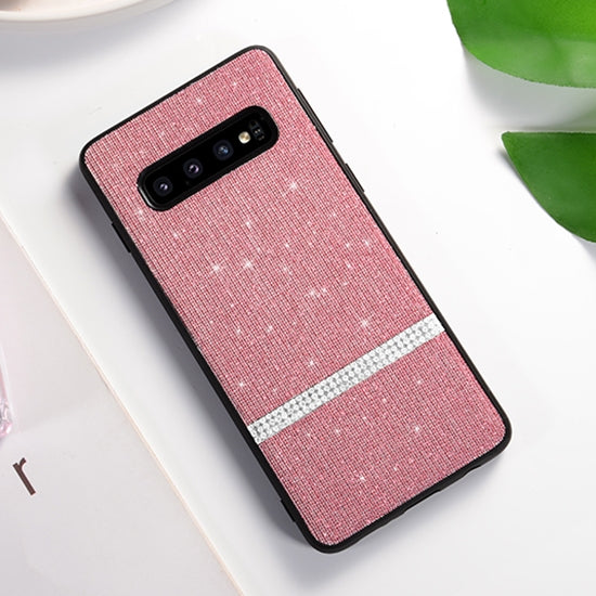 SULADA Glitter Powder Diamond TPU Case for Galaxy S10(Pink)
